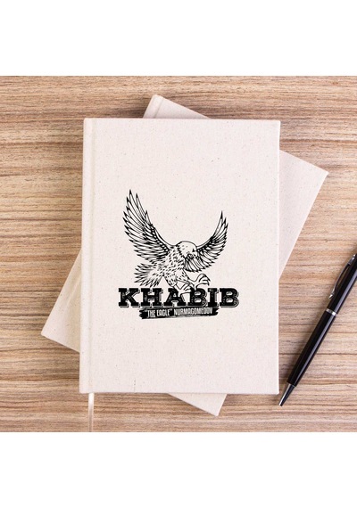 Khabib Kartal Çizgisiz Kanvas Defter Krem