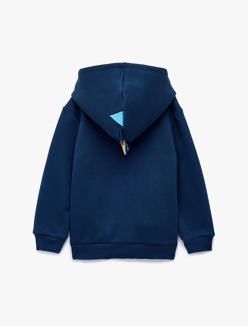 Koton Dinozor Baskılı Şardonlu Uzun Kollu Kapşonlu Fermuarlı Sweatshirt Lacivert 7wmb10018tk
