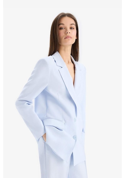 DeFacto Afra x Defacto Oversize Geniş Kalıp Tensel Blazer Ceket Z8276AZ25SPBE472 Mavi DeFacto Afra x Defacto Oversize Geniş Kalıp Tensel Blazer Ceket Z8276AZ25SPBE472 Mavi