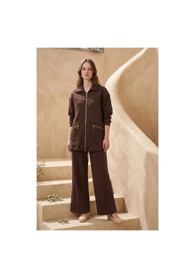 Nuss 1089 Pantolonlu Takım - Kahve