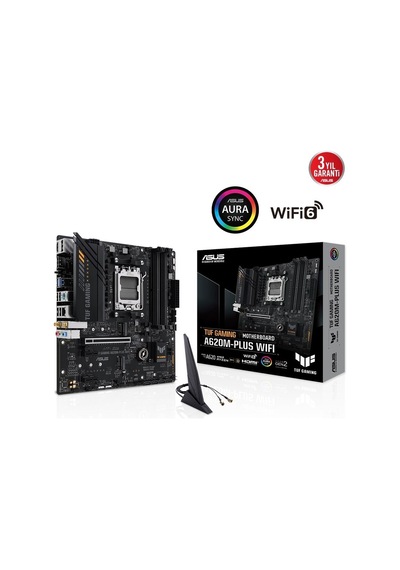 Asus Tuf Gamıng A620am-plus Wıfı A620 Ddr5 Vga Yok Glan 2.5g Matx Hdmı Dp Wıfı Bt Rgb Am5 Amd Anakart-225631