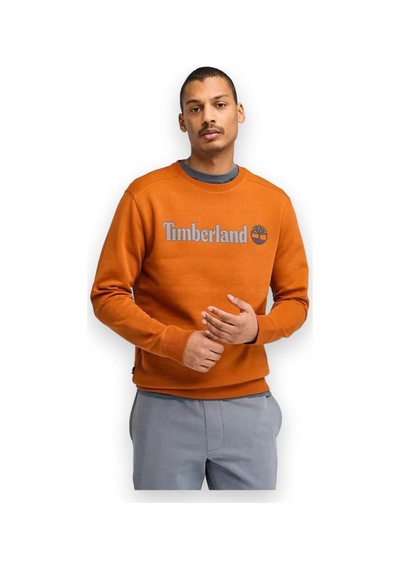 Timberland Tb0a5ujy Linear Logo Crew Neck Sweat Turuncu Erkek Sweatshirt