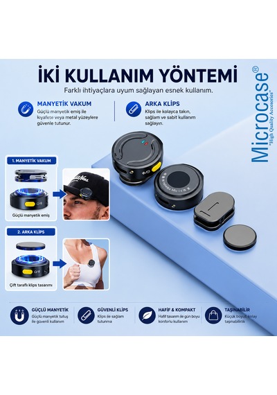 Microcase Kablosuz Yaka Mikrofonu Type-c Telefon Uyumlu Gürültü Engelleyici Şarj Kutulu Mikrofon - Al5771