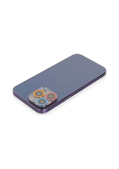 Apple İphone 13 Pro Max Renkli Kamera Lens Koruma Cam - Pembe-mavi