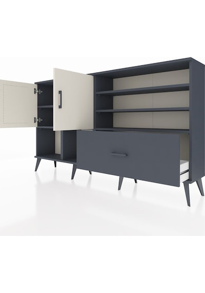 Arges Konsol 7 Raflı Tek Çekmeceli 2 Kapaklı 176x30x99 Antrasit-aytaşı/antrasit Aytası/antrasıt - Antrasıt Arges Konsol 7 Raflı Tek Çekmeceli 2 Kapaklı 176x30x99 Antrasit-aytaşı/antrasit Aytası/antrasıt - Antrasıt