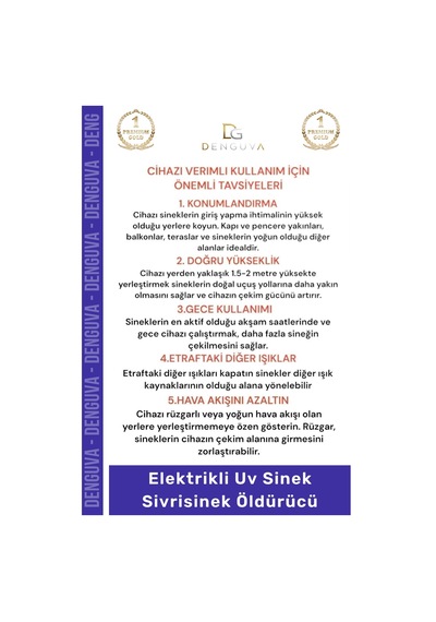 Sivrisineköldürücü 37x25 Cm 6w 2000v Çift Floresan Mor Işık Etkili Güçlü Yazlık Balkon Kafe Lokanta
