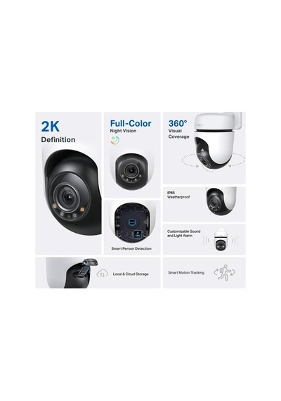Tapo Tc41 2k Dış Mekan Pan/tilt Güvenlik Wi-fi Kamera, Ip65 Hava Koşullarına Dayanıklı, Hareket