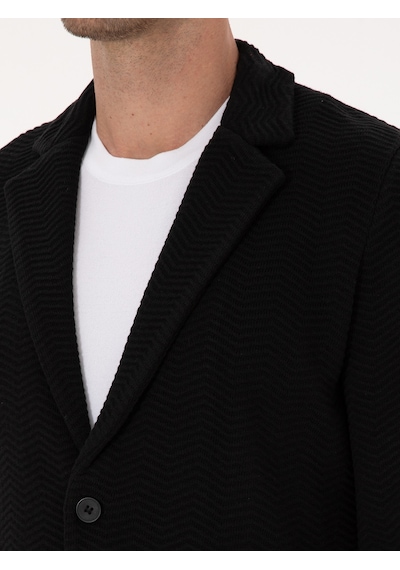Cacharel Siyah Slim Fit Pamuk Karışımlı Triko Hırka