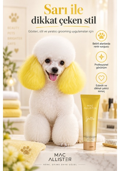 Mac Allister Kedi Köpek Tüy Boyası Sarı Renkli 125 Ml