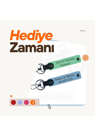 Kişisel Plaka Ve İsim Yazılı 2 Li Deri Anahtarlık, Hediye Edilebilir Tasarım, Kül Gri-k Kahve-sk Çok Renkli