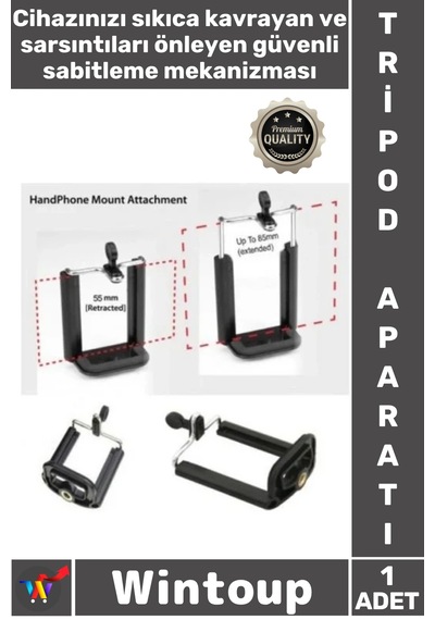 Tripod Evrensel Akıllı Telefon Tutucu Sabitleyici Abs Plastik Cep Telefonu Tripod Bağlantı Aparatı