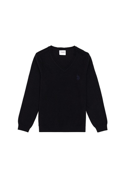U.S. Polo Assn. Kız Çocuk V Yaka Basic Kazak 50294198-vr046 Siyah