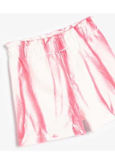 Koton Şort Beli Lastikli Batik Desenli Pamuklu Pembe Desenli 4smg40065ak Pembe