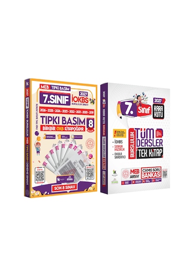 2027 7.Sınıf İOKBS PAKET 8li Tıpkı Basım/Tüm Dersler Tek Kitap Çözümlü Çıkmış Soru Bankası 2li Set