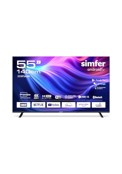 Simfer 55SFSA6B 4K Ultra HD 55" 140 Ekran Uydu Alıcılı Android Smart LED TV