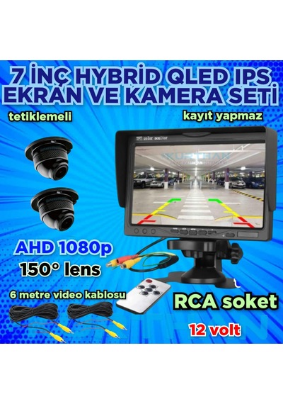 2 Adet 4 3 Cm Ahd 1080p Kamera Ve 7'' Qled Ips Ekran Seti 12v