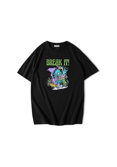 Brz Collection Unisex Oversize Break It T-shirt-siyah Siyah