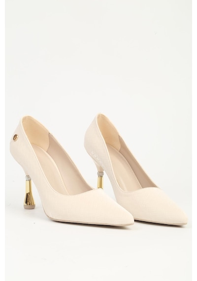 Pierre Cardin Pc - 55017 Kadın 9 Cm Topuklu Abiye Ayakkabı Krem