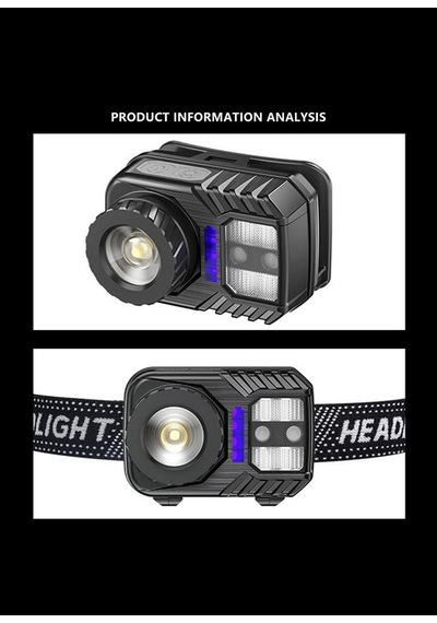 Ps-571 Sensörlü Xpg Cob Led Usb Şarj Edilebilir Lityum Pilli Zoomlu Kafa Feneri Yetişkin