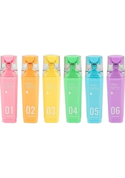 Macaron Cs-h826 Pastel Renkli 6 Çeşitli Fosforlu Kalem Seti - İşaretleyici Kalem Seti Çok Renkli