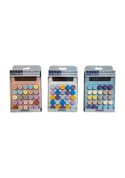 Hm1823 8 Hane Renkli Yuvarlak Tuşlu Pastel M Hesap Makinesi Diğer