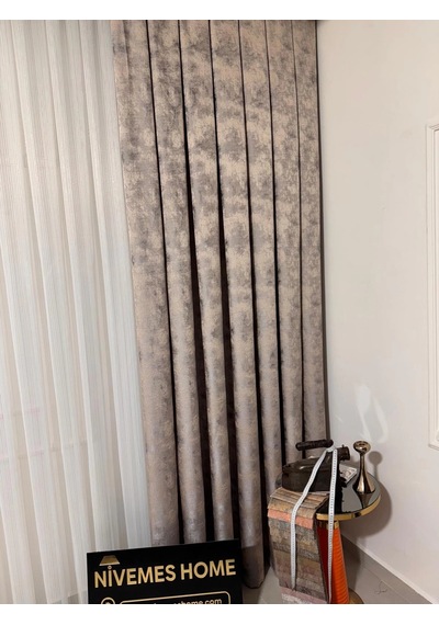 Nivemeshome İstanbul V-5304 1/3 Sık Pileli Fon Perde Apm Vizon
