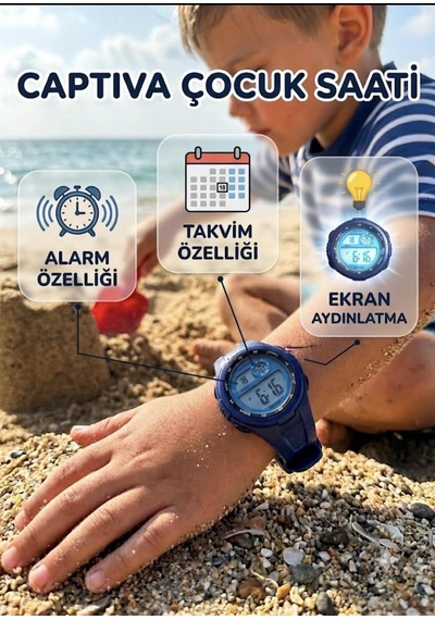 Captiva Işıklı Alarmlı Çocuk Kol Saati Lacivert