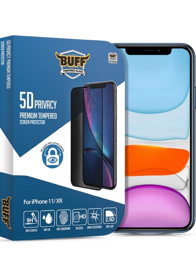 Buff Apple Uyumlu iPhone 11 Avantaj Paket - Air Hybrid Kılıf + Ekran Koruyucu + Lens Koruyucu Privacy Hayalet