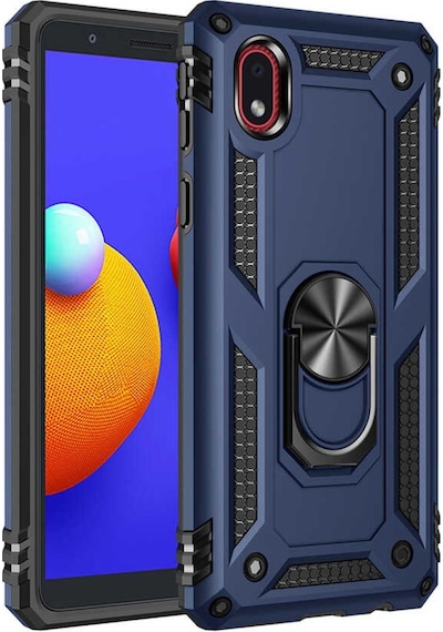 Galaxy A01 Core Kılıf Zore Vega Yüzüklü Standlı Zırh Kılıf
