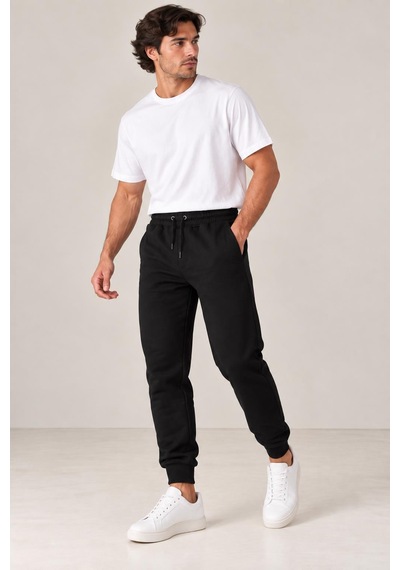 Alexandergardi İçi Polar Dokulu Jogger Pantolon Siyah