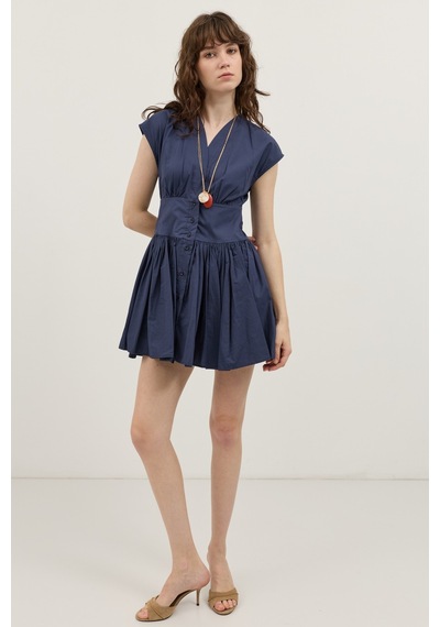 Antioch Mini Poplin Kadın Elbise Lacivert