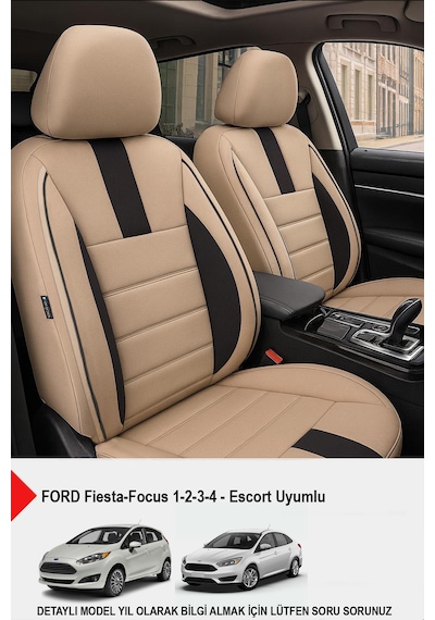 Oniks Füme Oto Koltuk Kılıfı Ford Focus-fiesta-escort Uyumlu Bej