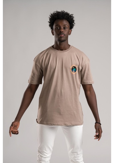 Fbı Yarım Oversize Hafif Bol Kesim Arkası Baskılı Pamuklu T-shirt 001