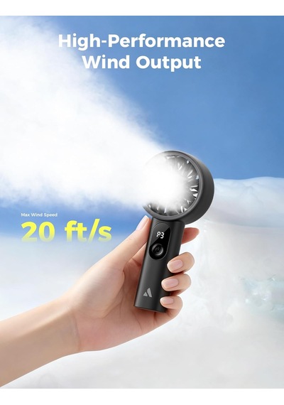 Güçlü Taşınabilir Fan, Güçlü El Fan, Usb Şarj Edilebilir 10h Maksimum Soğutma Süresi , Mini Ki
