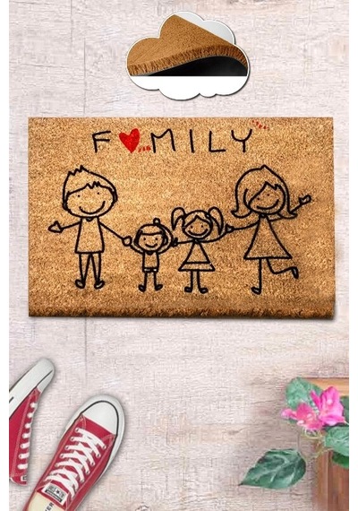 Co Co Nuclear Family Doğal Ko ko Paspas,Kıl Kapı Önü Paspası