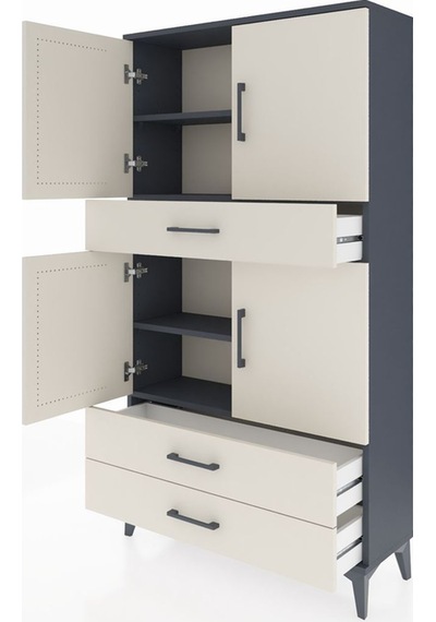 Arges Dolap 4 Raflı 3 Çekmeceli 4 Kapaklı 88x30x163 Antrasit-aytaşı Antrasit Arges Dolap 4 Raflı 3 Çekmeceli 4 Kapaklı 88x30x163 Antrasit-aytaşı Antrasit