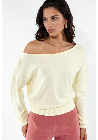Hiccup Busem Kadın Kısa Bisiklet Yaka Sweatshirt Krem