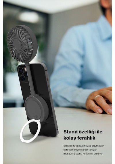 Manyetik Fan Şarj Edilebilir 3 Kademeli 5800 RPM Mıknatıslı MagSafe Telefon Vantilatörü X6104