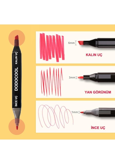 Dodocool 60 Li Çift Uçlu Touch Marker Art Tasarım Kalem Seti İthal Ürün