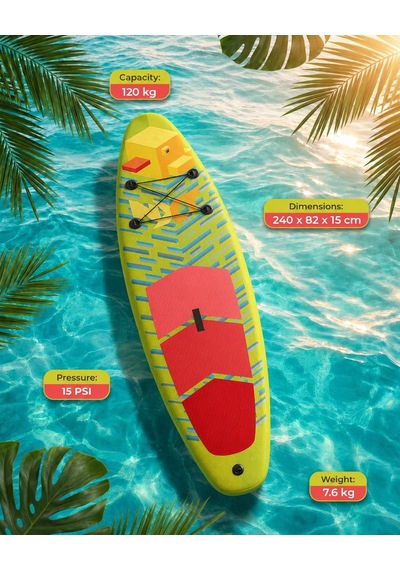 Pıxel Çocuk Şişme Sup Stand Up Paddle Board - Tam Ekipman Dahil Çok Renkli