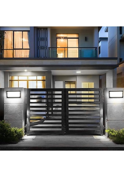 Elektrikle Çalışır, 30 Watt 3200 Kelvin İç Ve Dış Mekan Aplik, Bahçe, Kapı Girişi, Balkon Armatürü Siyah