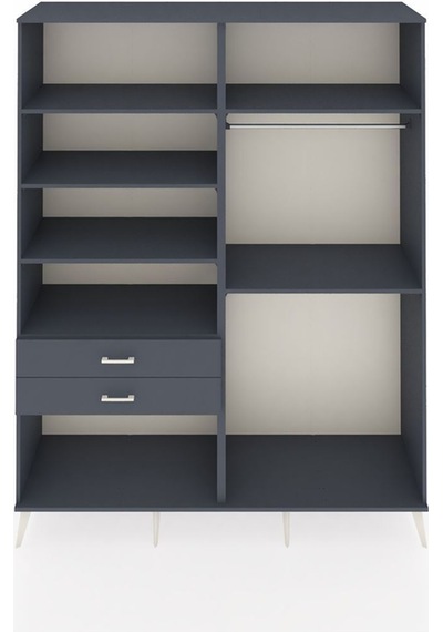 Hyperion Gardrop 6 Raflı 2 Çekmeceli 2 Askılı 176x44x221 Antrasit-antrasit Beyaz Hyperion Gardrop 6 Raflı 2 Çekmeceli 2 Askılı 176x44x221 Antrasit-antrasit Beyaz