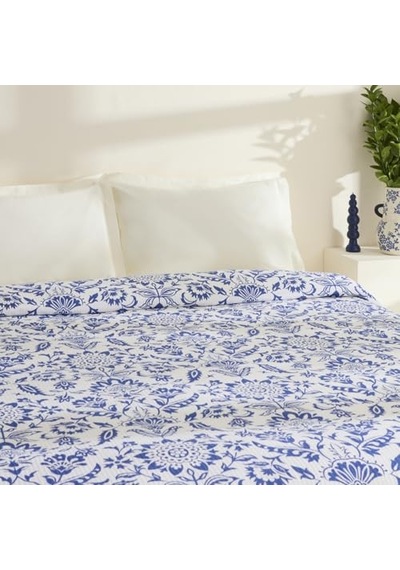 Karaca Home Sven%100 Pamuk Çift Kişilik Tek Pike Mavi Açık Indigo