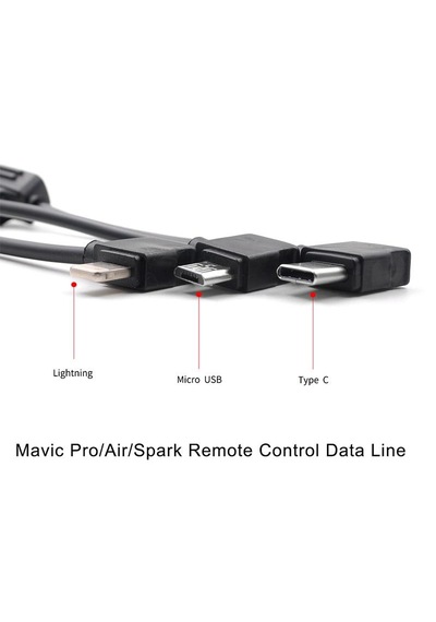 DJI Mavic Pro IOS Veri Kablosu 10 cm Telefonlar İçin Siyah Renk