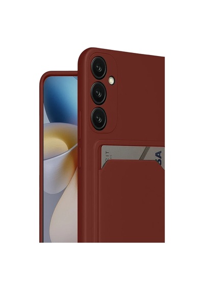 Storeşahin Samsung Uyumlu Galaxy S24 Fe Kılıf Kelvin Kartvizitli Silikon - Bordo Shn0720