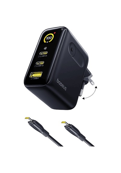 Baseus Picogo Ae21 2c+u 100w Eu Hızlı Şarj Adaptörü Siyah