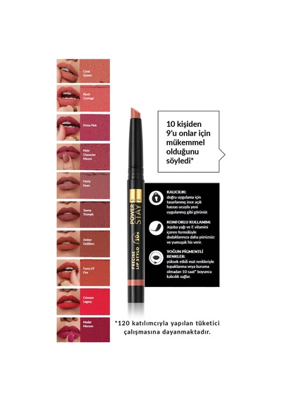 Avon Power Stay Stylo Ruj Coral Queen
