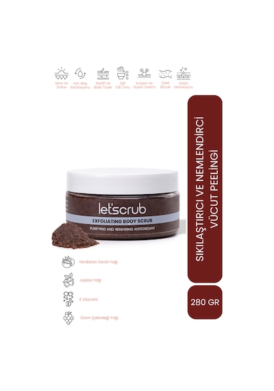 Antioxidant Body Scrub Vücut Peelingi Üzüm Çekirdekli Arındırıcı Ve Yenileyici 280 Gr