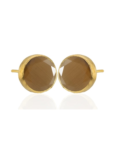 Kadir Jewellery 22 Ayar Altın Kaplama Kadın Minimal Küpe -el İşçiliği Ve Hipoalerjenik Küpe Kahverengi 79770182