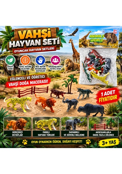 2039 Hayvan Set Oyuncak Vahşi Hayvan Setleri Adet